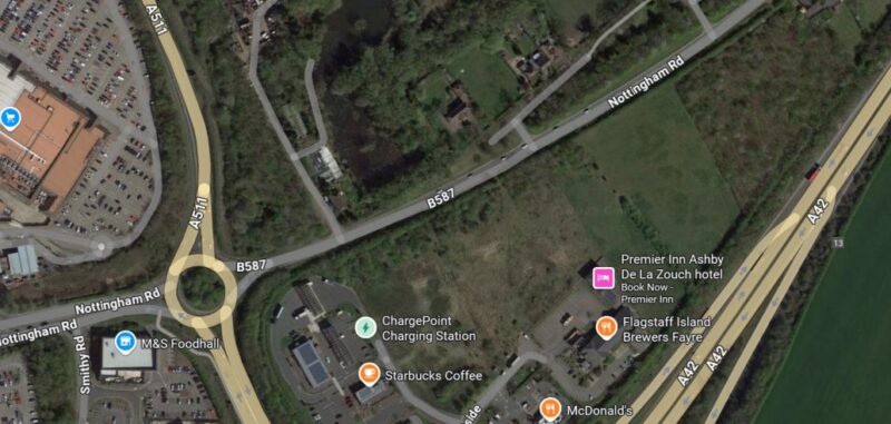Potential site for a 4G pitch south of the B587